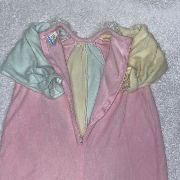 Vintage cradle togs velour pastel clown inspired teddy bear bubble jumpsuit 6/9m - Picture 5 of 6